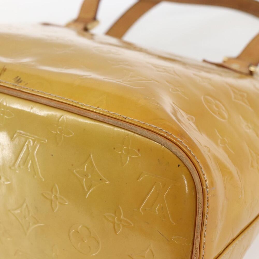 LOUIS VUITTON Monogram Vernis Houston Hand Bag Beige M91004 LV Auth ka1387 - Picture 15 of 16